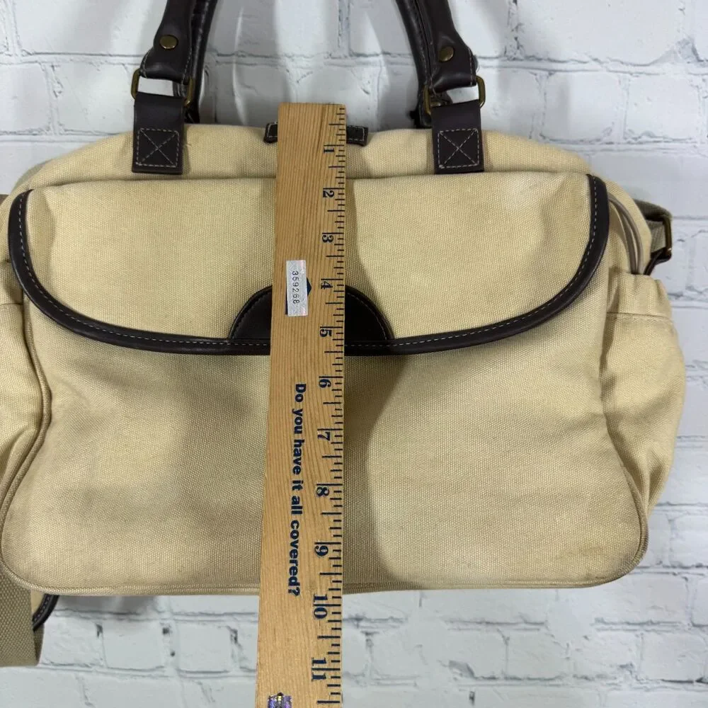 Eddie Bauer Diaper Weekender Travel Bag Canva Leather Changing Pad